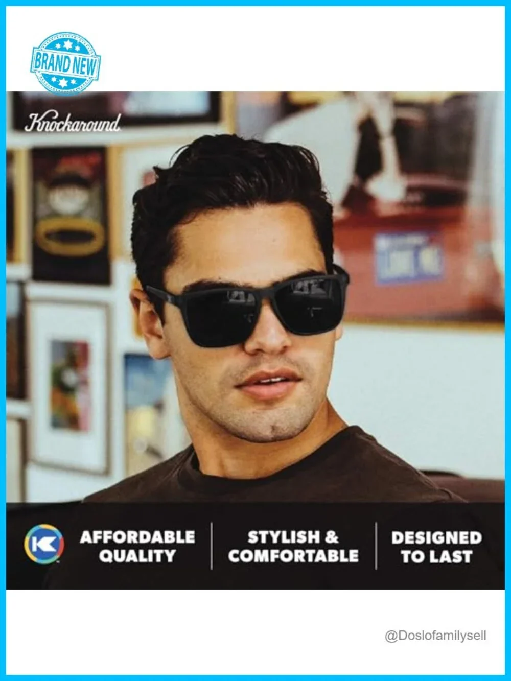 Knockaround Square Polarized Sunglasses UV400 Protection